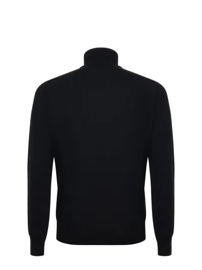 Paolo Pecora Wool Turtleneck Sweater In Black