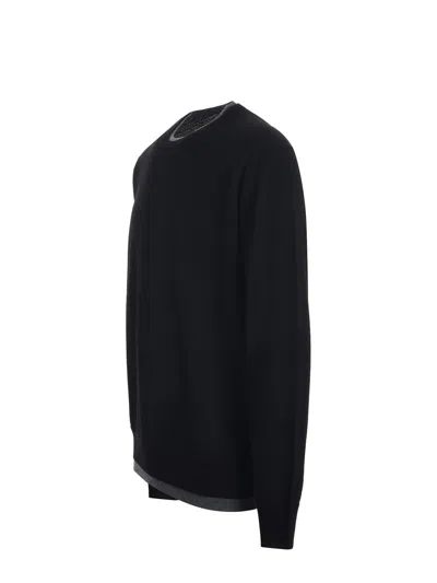 Paolo Pecora Virgin Wool Sweater In Black