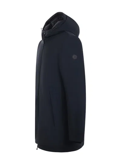 People Of Shibuya Insulated Hooded Casual Jacket With Double-slider Zipper In Black