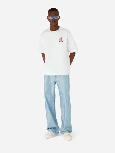 Casablanca Dragonfly Floral T-shirt In White