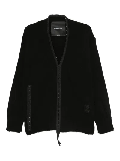 Federico Cina Corset Distressed Cardigan Clothing In Black