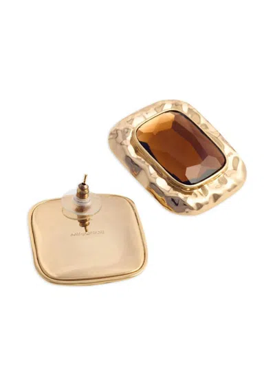 Self-portrait Mottled Gold Amber Earrings Accessories In Gold