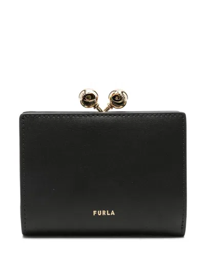 Furla Dots S Compact Wallet Accessories In Black