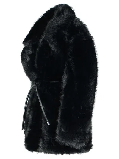 Sportmax Rosaria Coat With Belted Jacket In Black