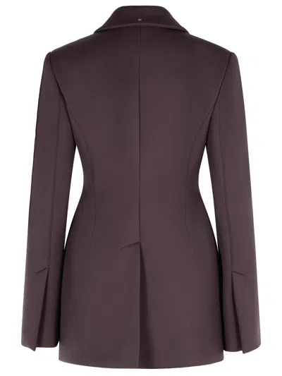Sportmax Longline Jacket Structured Shoulders In Brown