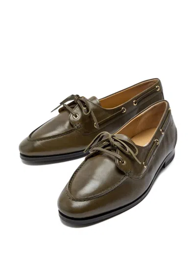Bally Pathy Glossed Leather Loafers In Green