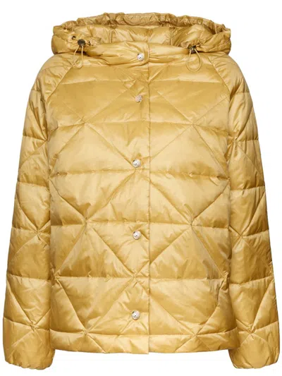 Elena Miro' Hooded Puffer Jacket In Yellow