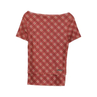 House Of Sunny Plaid T-shirt In Brown