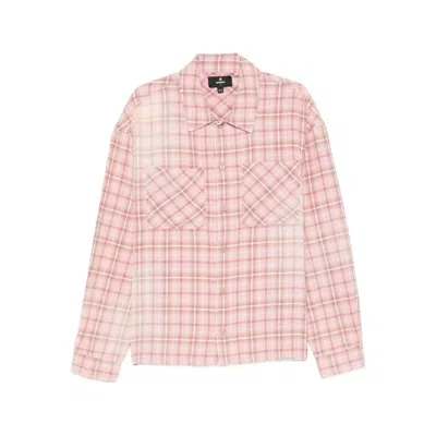 Represent Long Sleeve Plaid Shirt With Chest Pockets In Pink