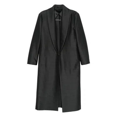 Alberta Ferretti Shawl-lapel Coat In Black