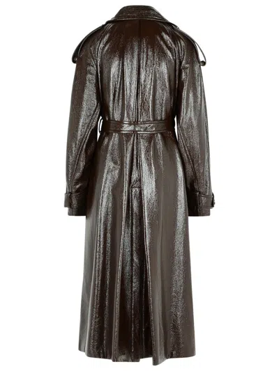 Sportmax Long Coat With Belt And Epaulettes In Brown