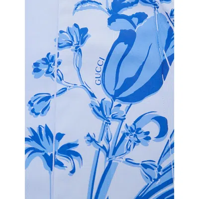 Gucci Blue Cotton Women's Shirt In Blue