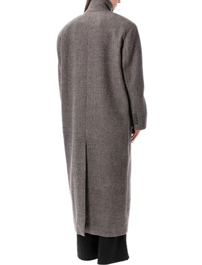 Magda Butrym Oversized Grey Wool Coat In Gray
