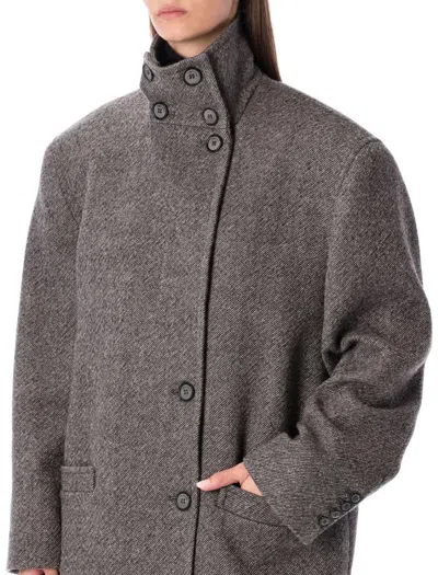 Magda Butrym Oversized Grey Wool Coat In Gray