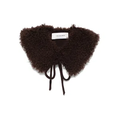 Yves Salomon Tie Detail Scarf In Brown