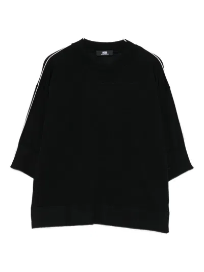 Alpha Studio Side-stripe Sweater In Black
