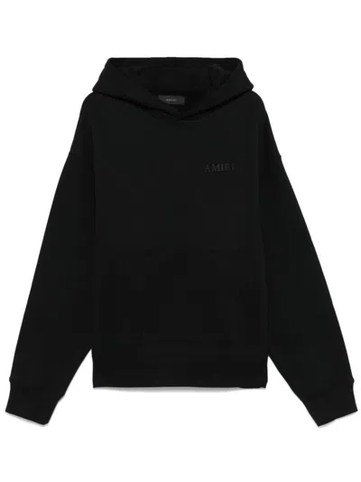 Amiri Black Hoodie With Fixed Hood And Logo Lettering On Front And Rear In Cotton Man In Black