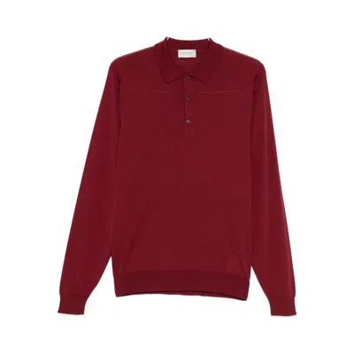 John Smedley Lightweight Long Sleeve Crew Neck Knit In Red