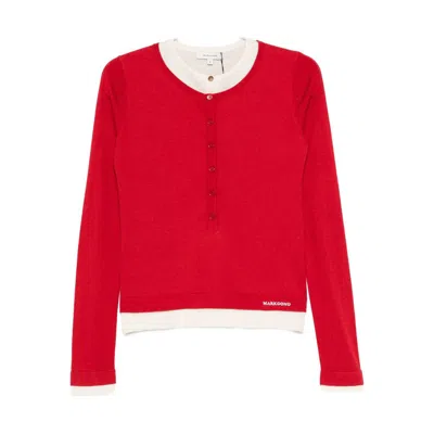 Markgong Pullover Mit Knopfleiste In Red
