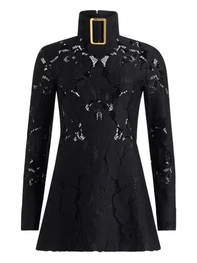 Patou Mini Dress With Buckled-collar In Black