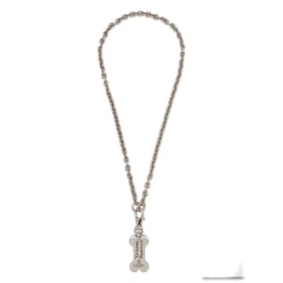 Vivienne Westwood Bone Pendant Necklace In Silver