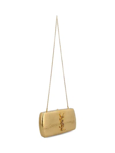 Saint Laurent Evening Clutch Featuring Chain Strap In Gold