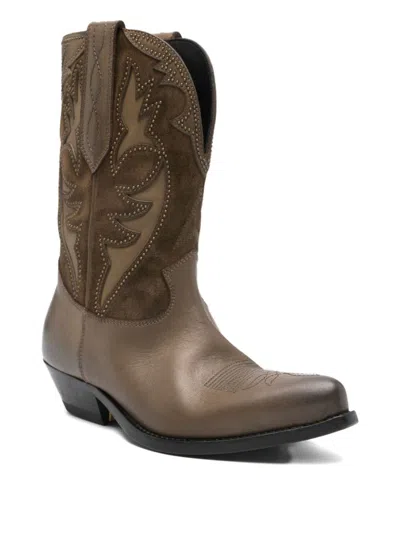 Golden Goose Wish Star Low Leather Boots In Brown