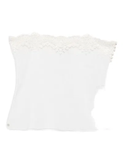 Chloé Sheer Lace Top Spaghetti Straps In White