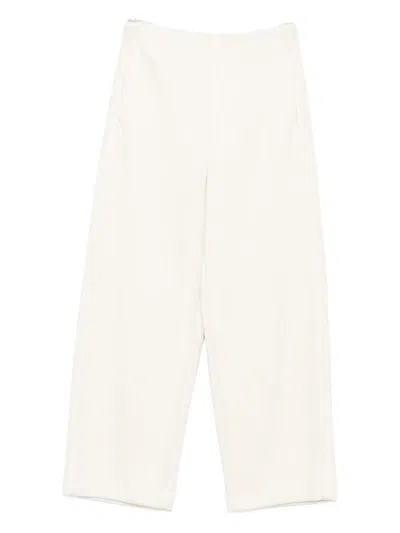 Max Mara Wool And Cotton Trousers In Neutral