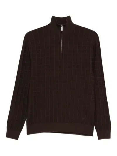 Emporio Armani Sweaters Brown In Black