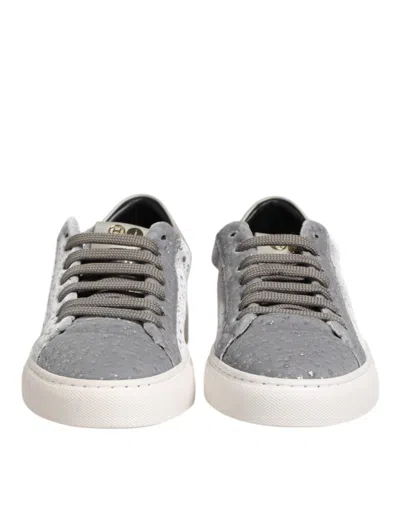 Pre-owned Hide & Jack Gray Suede Low Top Lace Up Sneakers Women's Shoes ()