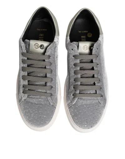 Pre-owned Hide & Jack Gray Suede Low Top Lace Up Sneakers Women's Shoes ()