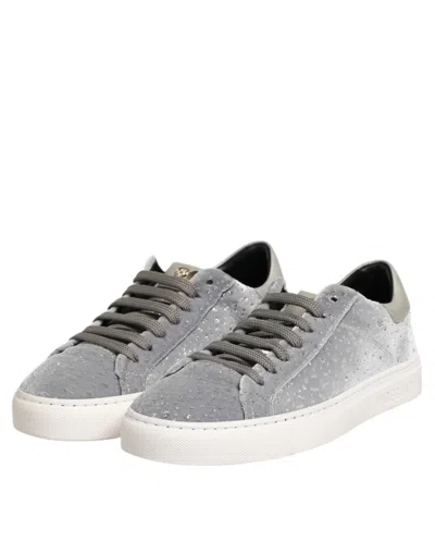 Pre-owned Hide & Jack Gray Suede Low Top Lace Up Sneakers Women's Shoes ()