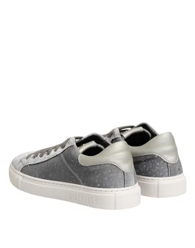 Pre-owned Hide & Jack Gray Suede Low Top Lace Up Sneakers Women's Shoes ()