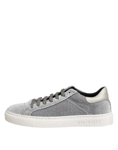 Pre-owned Hide & Jack Gray Suede Low Top Lace Up Sneakers Women's Shoes ()