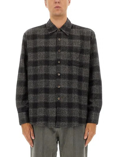 Our Legacy Long Sleeve Checked Shirt With Chest Pocket In Multi