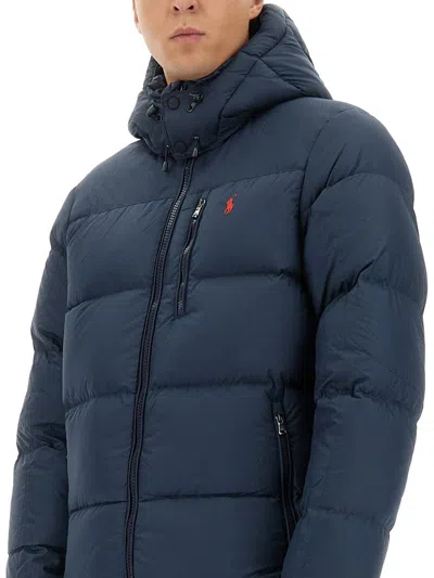 Polo Ralph Lauren Quilted Blue Bomber Jacket In Multi