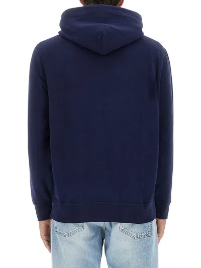 Polo Ralph Lauren Drawstring Hood Sweatshirt With V-shaped Insert In Multi