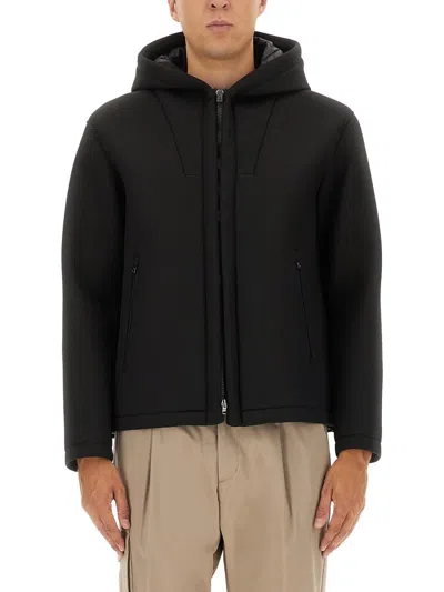 Herno Water-resistant Jacket With Hood And Pockets In Black