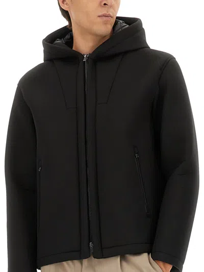 Herno Water-resistant Jacket With Hood And Pockets In Black