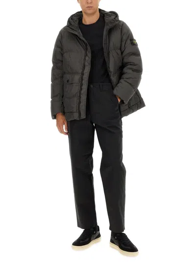Stone Island Down Jacket "crinckle Reps Ny" In Multi