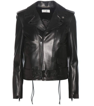 Saint Laurent Signature L17 Leather Biker Jacket In Black