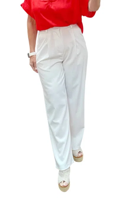 Sweet Habit Bria Wide Leg Pants In White In White