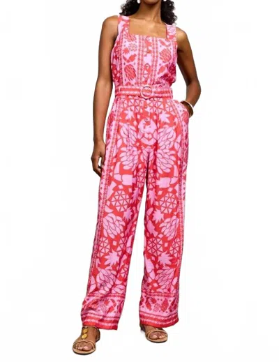 Skies Are Blue Aya Sleeveless Jumpsuit In Coral Pink In Multi