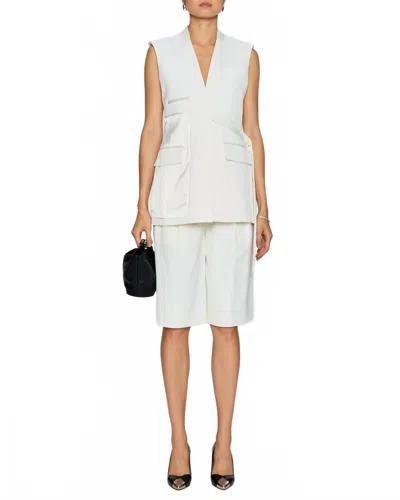 Simkhai Kirby Reverse Tailored Vest In Ivory In Animal Print