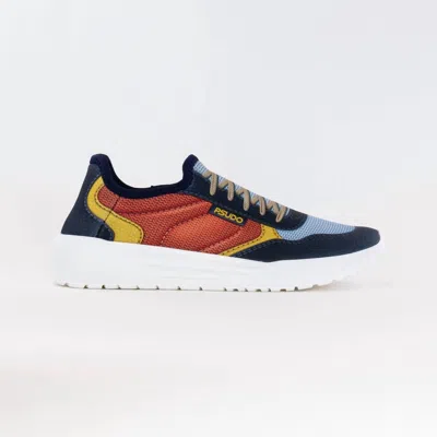Psudo Men's Court Sneaker In Terra Navy Coral In Multi