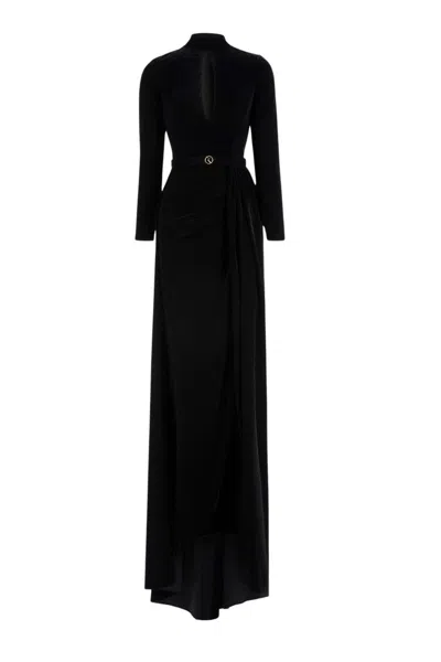 Saiid Kobeisy Velvet Long Dress In Black