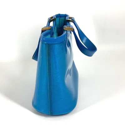 Pre-owned Louis Vuitton Blue Vinyl Leather Handbag Tote Bag ()