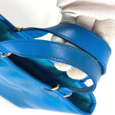 Pre-owned Louis Vuitton Blue Vinyl Leather Handbag Tote Bag ()
