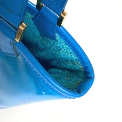 Pre-owned Louis Vuitton Blue Vinyl Leather Handbag Tote Bag ()